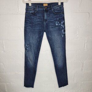 Driftwood Women's Size 27 Jeans Jackie Classic Fit Embroidered Raw Hem